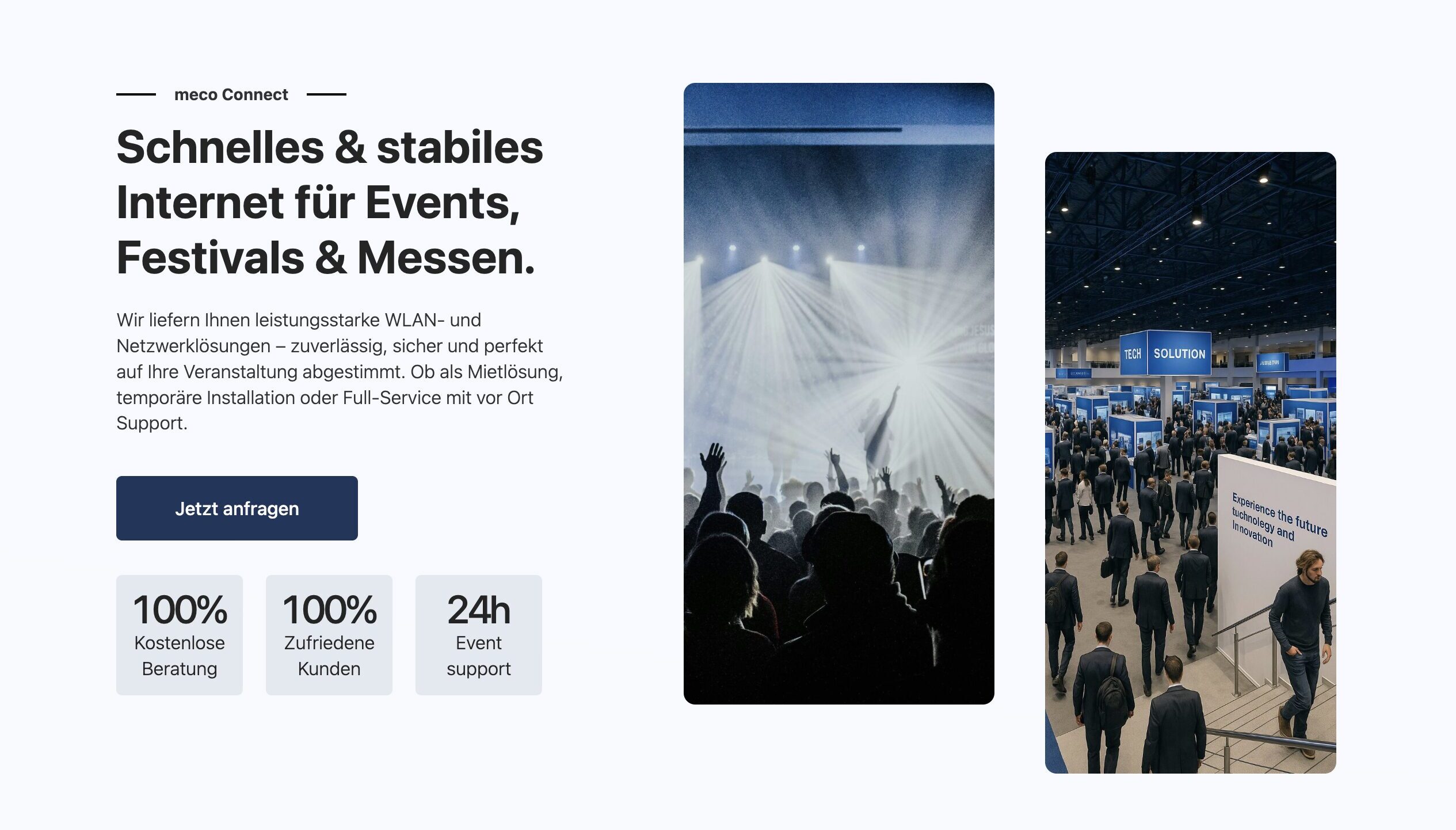 Screenshot einer erstellten Unternehmenswebsite  mit klarer Struktur und Kontakt-CTA